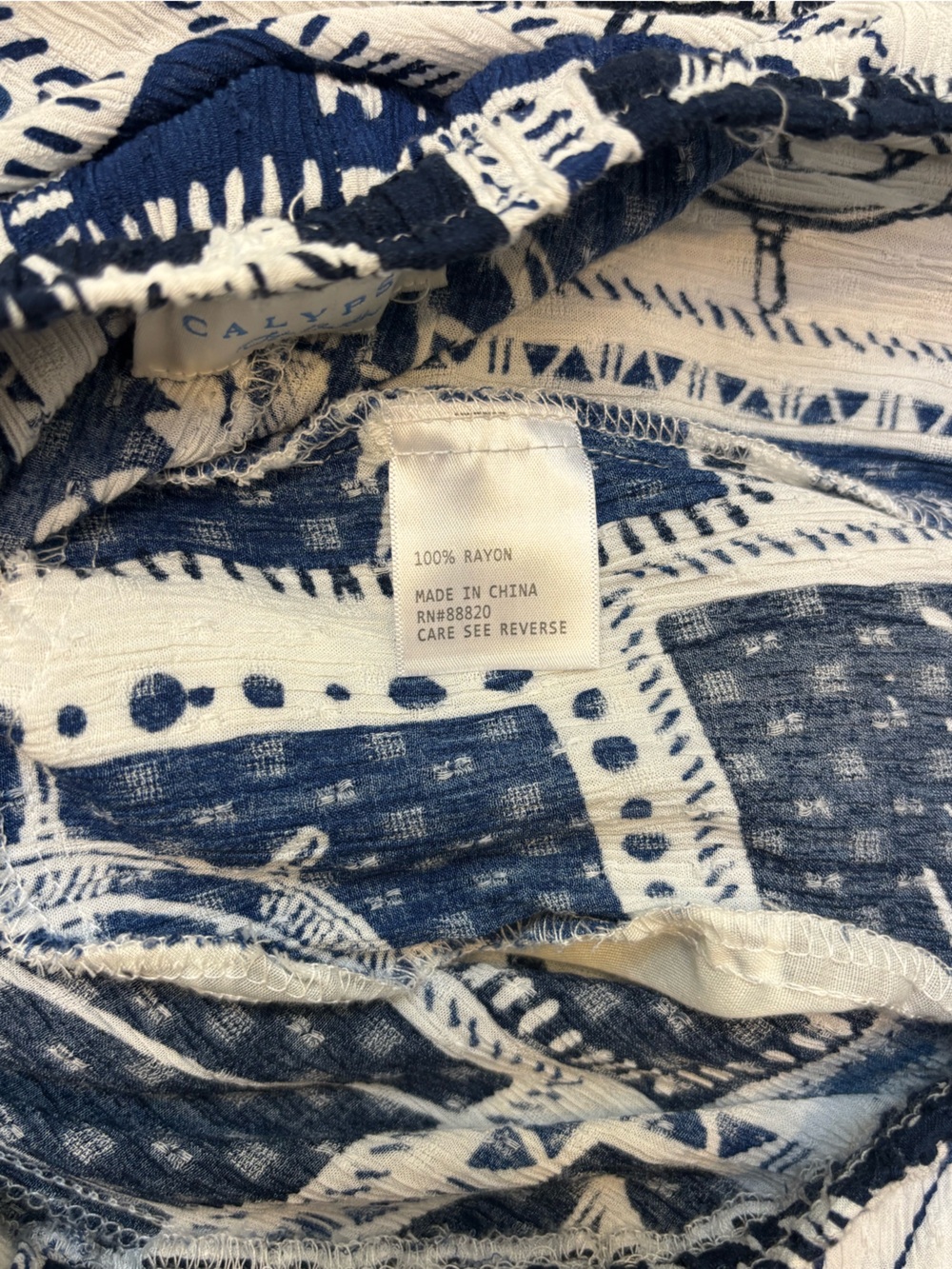 Calypso St. Barth nautical wide leg beach pants, navy blue & white ⚓️ - Picture 5 of 6